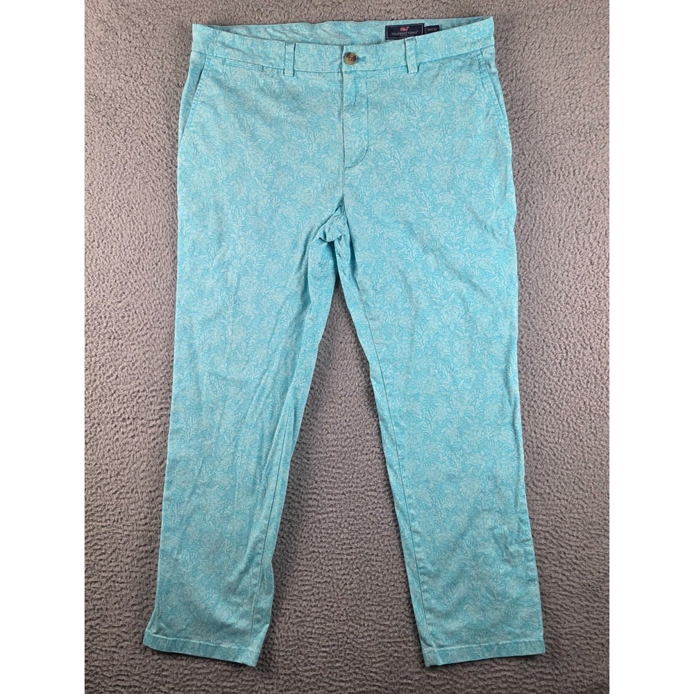 Vineyard Vines Pants Mens 36X30 Turtle Print Turquoise Preppy Golf‎ Coastal